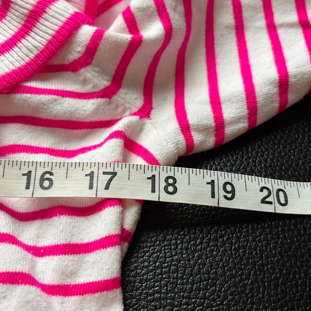 Lilly Pulitzer Ruth Striped Ruffle Sweater Beach Stripe Pink Tango Sz L - Picture 9 of 12